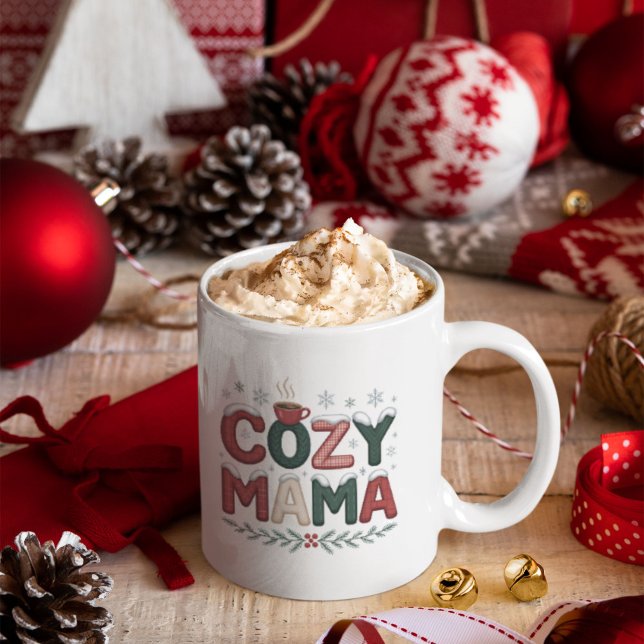 Caneca De Café Natal da Mamãe Aconchegante (Criador carregado)