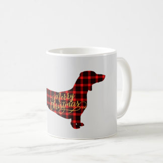 Caneca De Café Natal da Xadrez Dachshund Buffalo