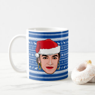 Caneca De Café Natal de Alexandria Ocasio-Cortez (AOC)