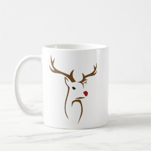 Caneca De Café Natal de arte moderno minimalista dos veados