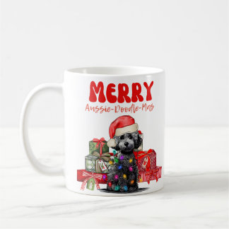 Caneca De Café Natal de Aussie Doodle - Feliz Aussie-Doodle-Mas