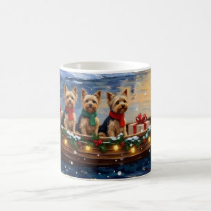 Caneca De Café Natal de barco de Yorkipoo