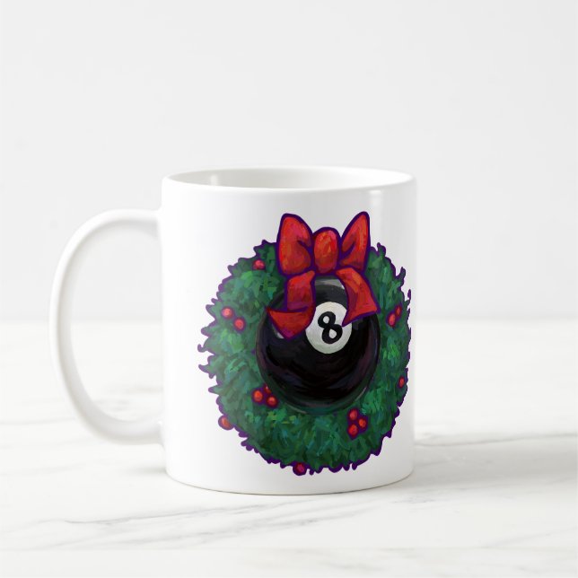 Caneca De Café Natal de Bola 8 (Esquerda)