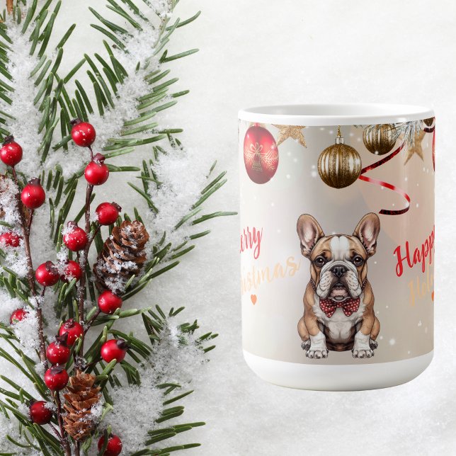 Caneca De Café Natal de Cachorro de Cachorro Personalizado (Criador carregado)