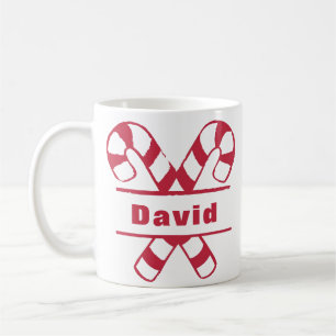 Caneca De Café Natal de Férias de Canes Crosssed Candy