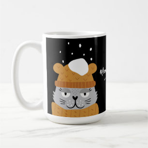 Caneca De Café Natal de Gato Fofo Personalizado