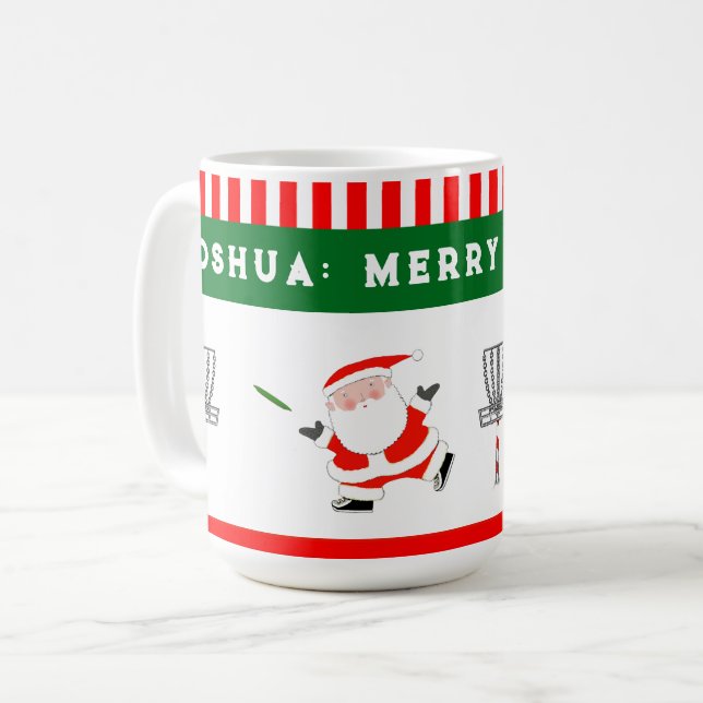 Caneca De Café Natal de Golfe de Disco (Frente Esquerda)