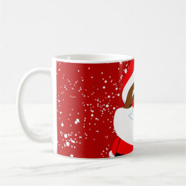 Caneca De Café Natal de Papai Noel afro-americano
