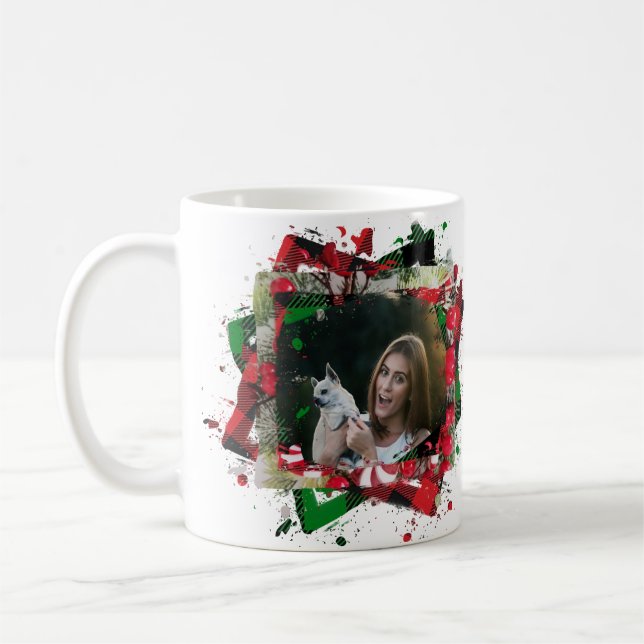Caneca De Café Natal de Pet da Família Personalizada (Esquerda)