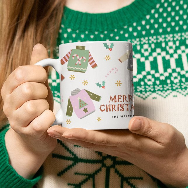 Caneca De Café Natal de Suéter Feio Retrô (Criador carregado)