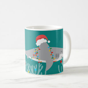 Caneca De Café Natal De Tubarão Engraçado Com Nome