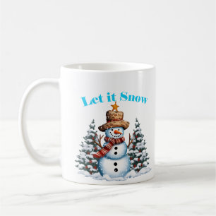 Caneca De Café Natal Deixe-o nevar Snowman Mug 11oz