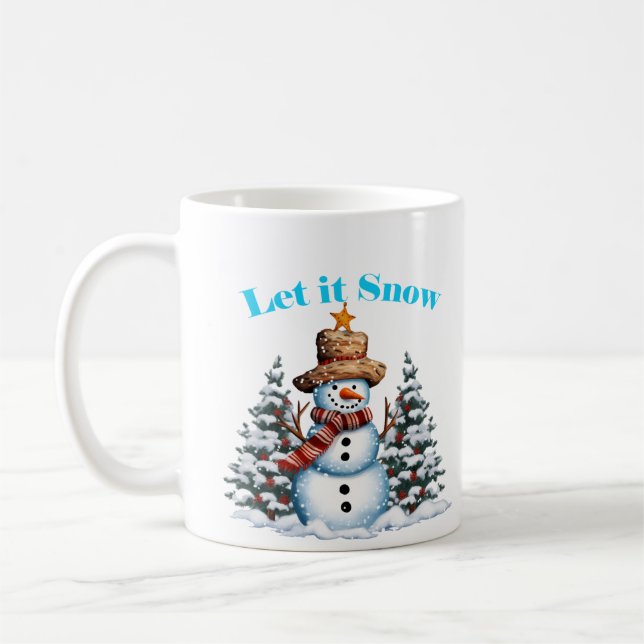 Caneca De Café Natal Deixe-o nevar Snowman Mug 11oz (Esquerda)