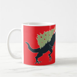 Caneca De Café Natal Dinossauro Divertido e Festivo