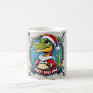 Caneca De Café Natal Dinossauro Natal Divertido “Feliz Dino-Natal