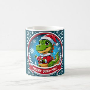 Caneca De Café Natal Dinossauro Natal Divertido “Feliz Dino-Natal