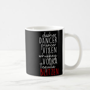 Caneca De Café Natal Divertido Dasher Dancer Prancer Vixen Bigode