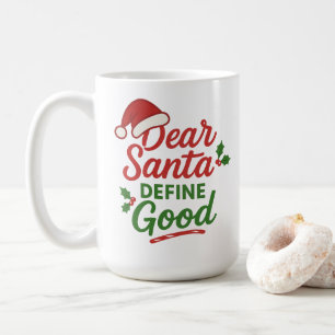 Caneca De Café Natal Divertido Papai Noel Define Bom