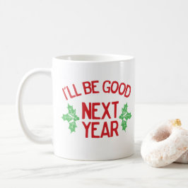 Caneca De Café Natal Divertido Serei Bom No Ano Que Vem Travesso