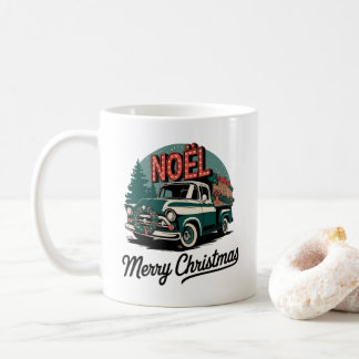 Caneca De Café Natal do caminhão clássico estilo 1950