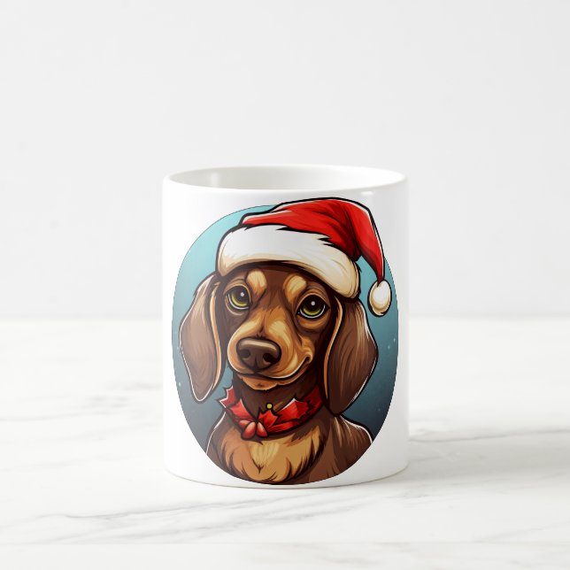 Caneca De Café Natal do Dachshund (Centro)