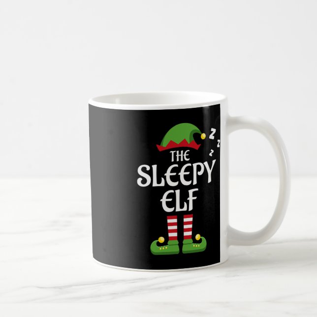Caneca De Café Natal do Grupo de Combinação Familiar Elf Sonolent (Direita)