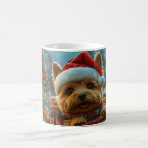 Caneca De Café Natal do Rolador de Cachorros Terrier australiano