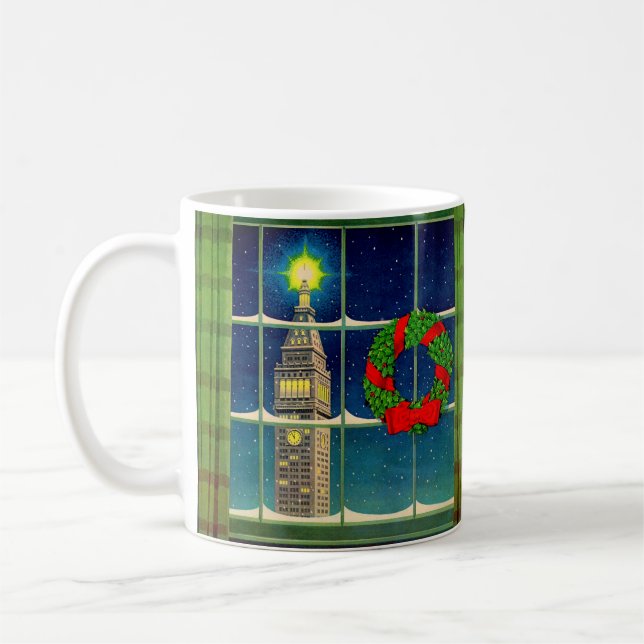 Caneca De Café Natal dos anos 1950 na cidade (Esquerda)