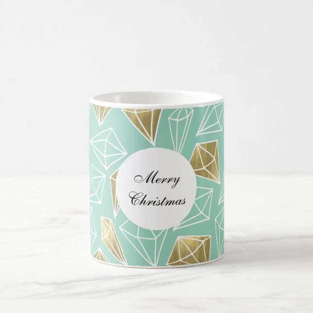 Caneca De Café Natal dos Diamantes Dourados da Casa (Centro)
