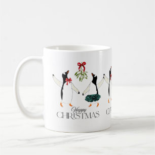 Caneca De Café Natal dos Pinguins Dançantes