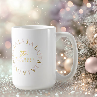 Caneca De Café Natal Dourado rosa Fa La ID1009