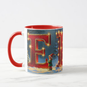 Caneca de Café Natal ELF Festivo Férias