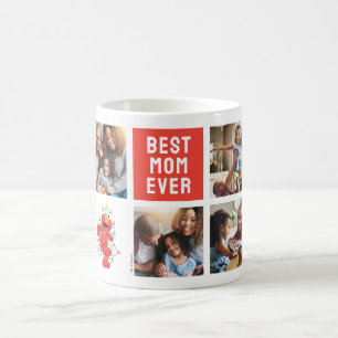 Caneca De Café Natal Elmo   Melhor Mãe - Colagem de Fotos