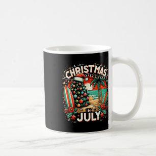 Caneca De Café Natal Em Julho De Férias Na Praia Xmas