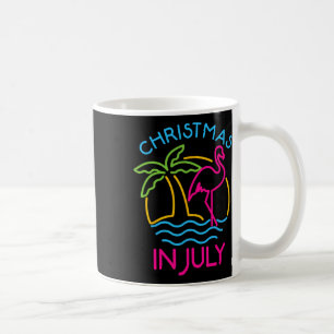 Caneca De Café Natal Em Julho Flamingo Rosa Chapéu Do Papai Noel 