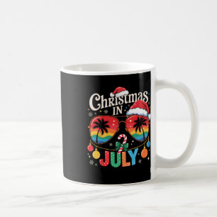 Caneca De Café Natal Em Julho Sungles Praia Chapéu Do Papai Noel 