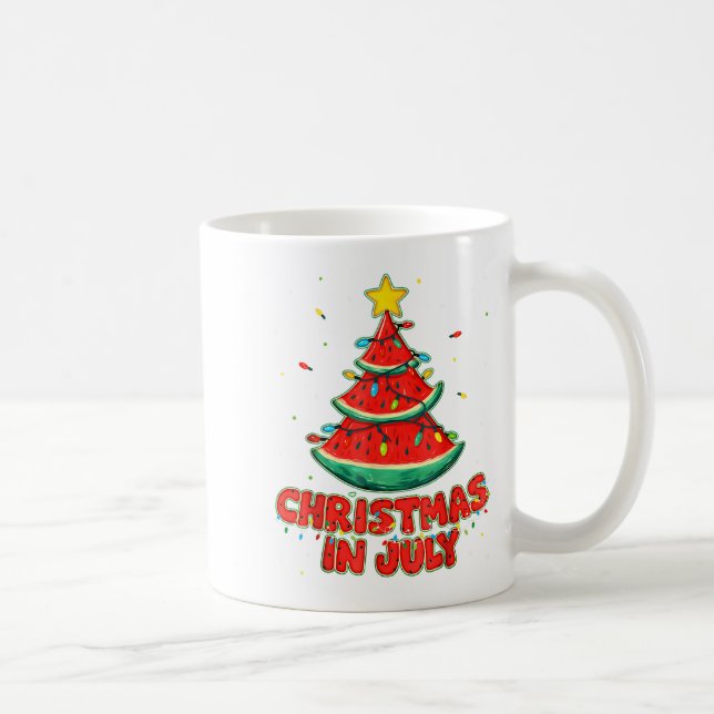 Caneca De Café Natal Em Julho Watermelon Xmas Tree Beach Sume (Direita)