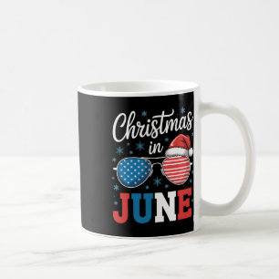 Caneca De Café Natal Em Junho Sungles Santa Hat Nos Bandeira Vaca