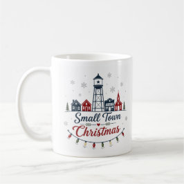 Caneca De Café Natal em Pequena Cidade Estilo Fazenda Antiga de I