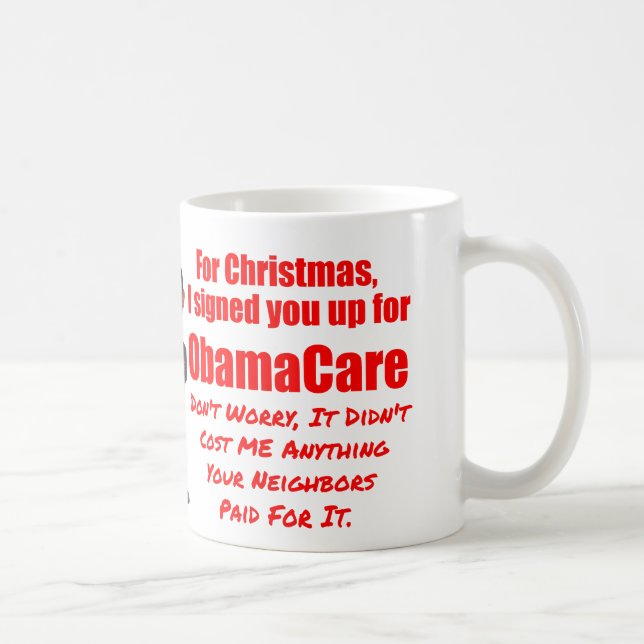 Caneca De Café Natal engraçado de ObamaCare (Direita)