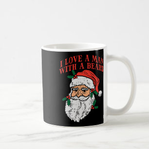 Caneca De Café Natal Eu Amo Homem Com Barba Papai Noel Divertido 