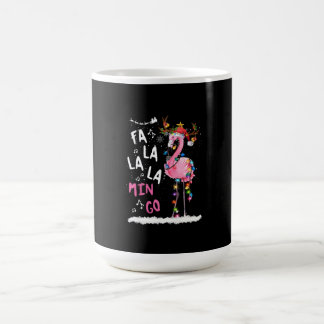 Caneca De Café Natal - Fa-La-La-Mingo Flamingo Com Natal