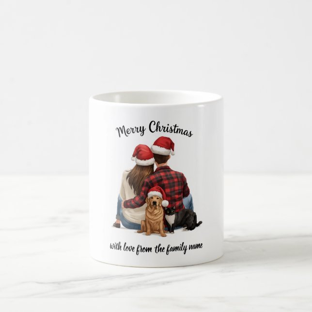 Caneca De Café Natal Familiar Personalizado 2025 (Centro)