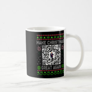 Caneca De Café Natal Feio Divertido Qr Presidente Trump Dança Cód
