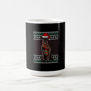 Caneca De Café Natal Feio do Xmas Giant Schnauzer Dog Santa Hat