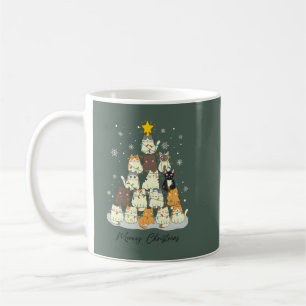 Caneca De Café Natal Felino — Árvore de Natal de Gatos Fofos