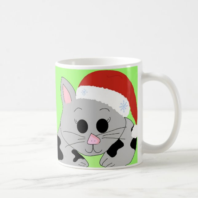 Caneca De Café Natal Felino Meowy (Direita)