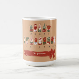 Caneca De Café Natal Feliz Customizado e Aconchegante em ASL