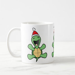 Caneca De Café Natal feliz da tartaruga