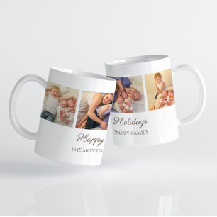 Caneca De Café Natal feliz para a colagem de fotos da família 3